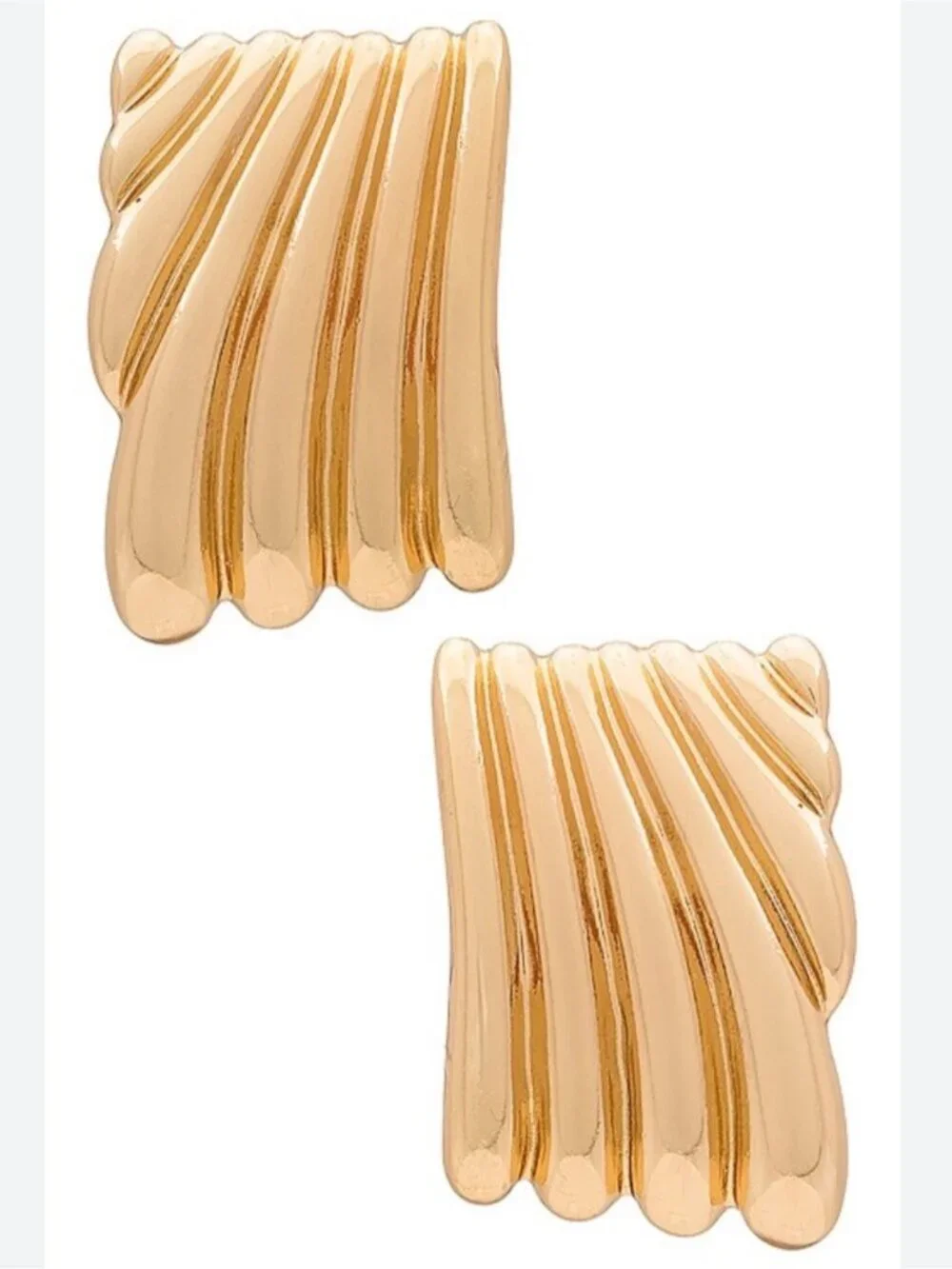 New! Gold Wave Earrings (1071) NWOT